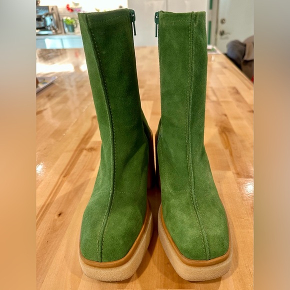 Free People Gigi Green Suede Ankle Boot - Picture 3 of 7